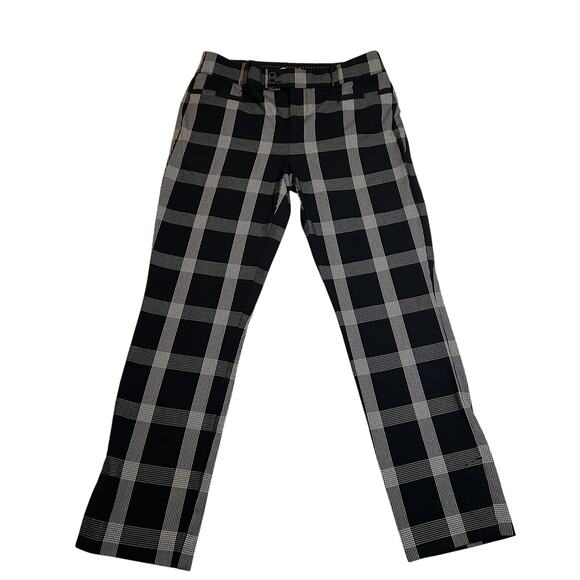 Anthropologie The Essential Slim Plaid Ankle Trousers Pants Size 6 TALL Preppy - Picture 2 of 13